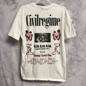 Civil Regime T Shirt Mens Large 21x29.5 White Short Sleeve Streetwear